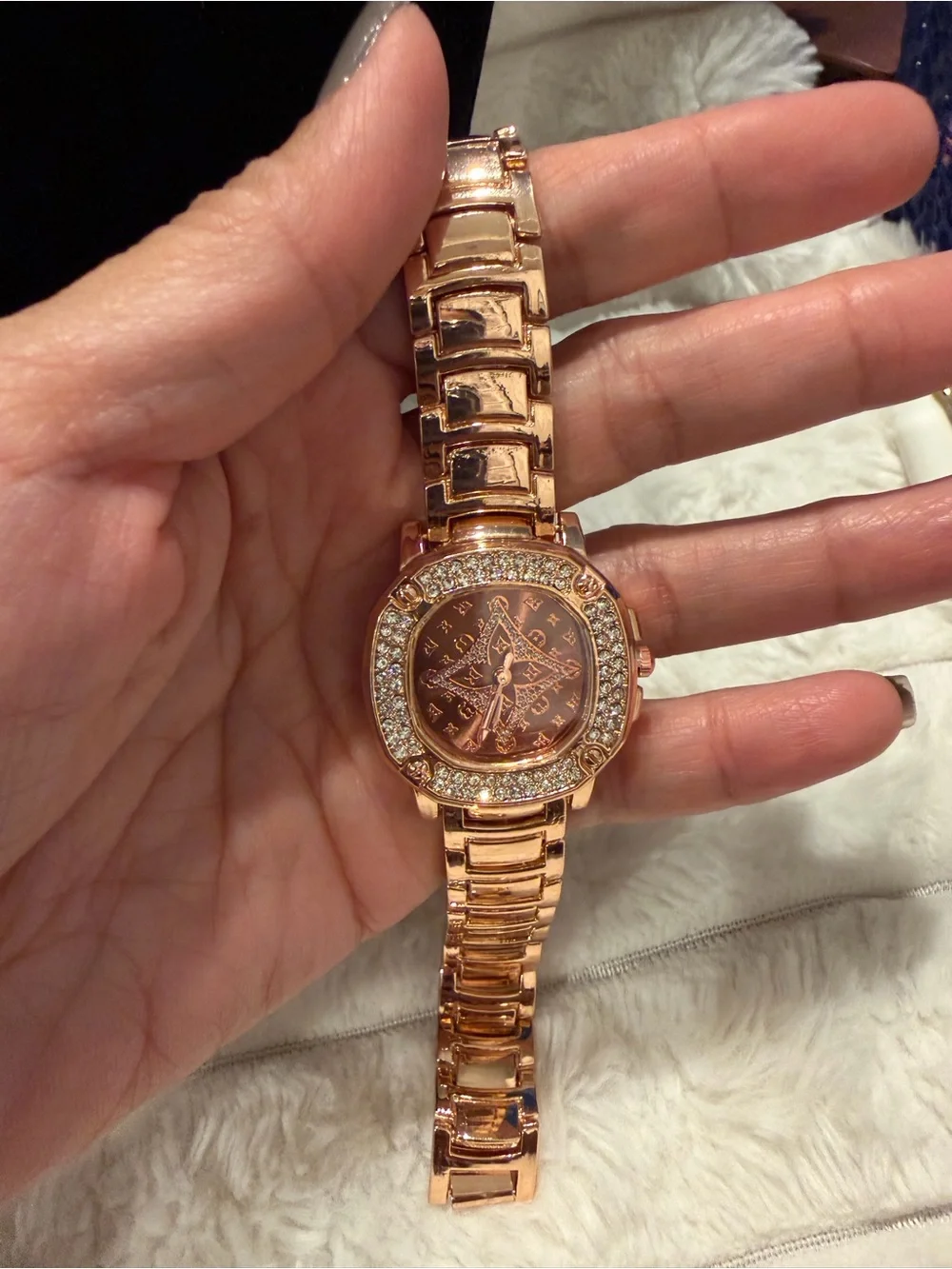 Women's Rose Gold Crystal Accent Bracelet Watch